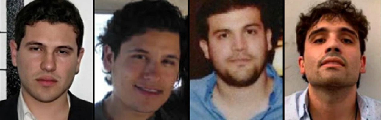 From left to right: Archivaldo Ivan Guzman Salazar; Jesus Alfredo Guzman Salazar; Joaquin Guzman Lopez; Ovidio Guzman Lopez.