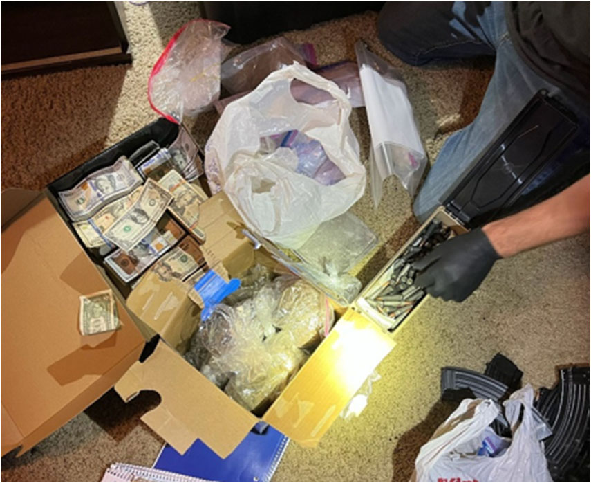 Seized drugs and cash