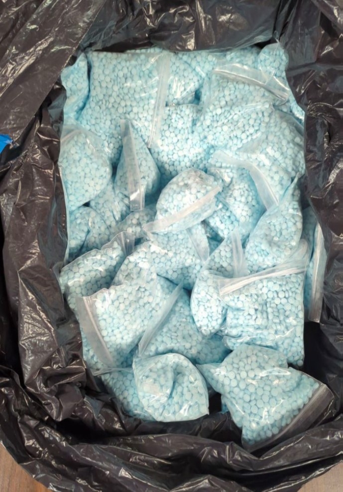 Fentanyl pills seized during investigation.
