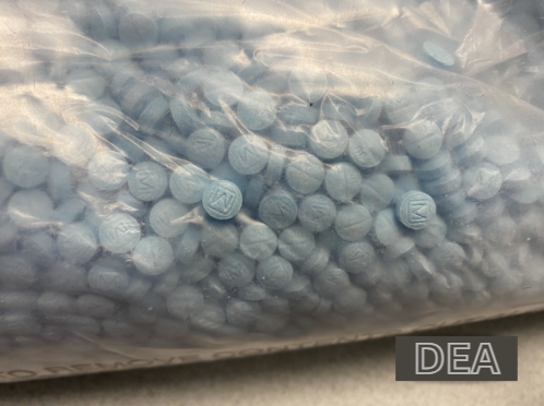 Blue Fentanyl pills.