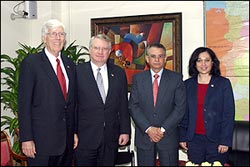 Ambassador Fannin, ONDCP Director Walters, and Acting Administrator Leonhart meet with MG Rafael Ramirez-Ferreira, President of the Dominican National Drug Control Directorate (2nd from right)