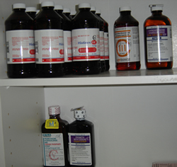 Prescription cough syrup seized from Dawn Pharmacy.