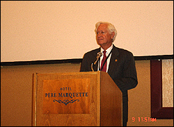 Former DEA Administrator Peter Bensinger addresses IDEOA conference in Peoria, Illinios