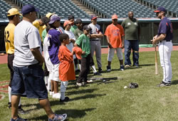 Photo - Over one-hundred teenagers took part in the first in the series of Hoot's 'Chalk Talks' this past week at Jacobs Field in Cleveland, Ohio.