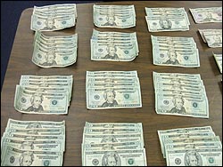 Cash siezed during the investigation.