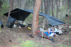 Waste left behind by the persons involved.