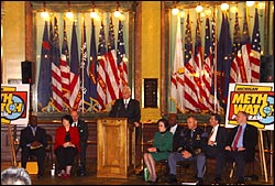 SAC Robert Corso speaks at the press conference held at the State of Michigan Capitol Rotunda.