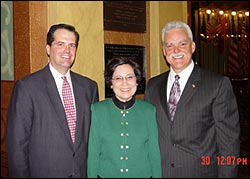 From L to R: U.S. Attorney for the Eastern District of MI Stephen J. Murphy, U.S. Attorney for the Western District of MI Margaret M. Chiara and SAC Robert Corso.