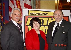 From L to R: SAC Robert Corso, Deputy Director of the White House Office of National Drug Control Policy Mary Ann Solberg and Director of MI HIDTA Abraham L. Azzam.