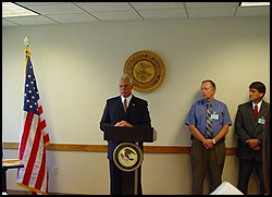 Detroit Special Agent in Charge Robert L. Corso addresses the Upper Peninsula media to discuss the operation.
