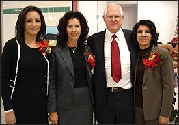 SA Camarena's sisters (L to R) Sandra, Myrna and Bertha with retired DEA Special Agent Jaime Kuykendall (second from right)