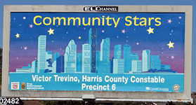 Victor Trevino’s Billboard displayed in his community.