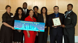 Public Affairs Specialst Dawn Mathis and Ray Andrews, Director of Houston Crackdown recognize the staff at HISD Safe and Drug –Free Schools. 