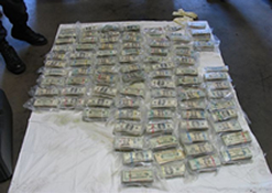 Approx. $1.3 million seized from a hidden compartment.