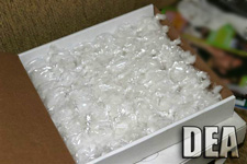 Methamphetamine seized on 3/31/09 in Palm Springs that has been packaged for sale in one-ounce bindles