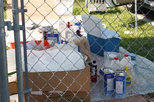 Seized items from lab.