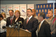 DEA Press Conference: L to R : Linda Surks-Jason Message, John G. McCabe-DEA New Jersey Division Acting Special Agent in Charge, Paul Fishman-United States Attorney, District of New Jersey  