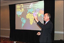 SAC Maltz gives a presentation on Drugs and Terrorism.