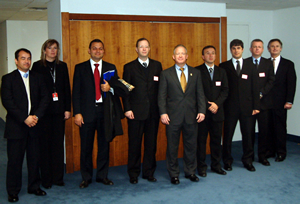 Special Agent in Charge John Gilbride welcomes Brazilian law enforcement officials.