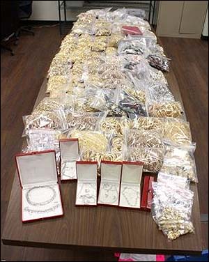 Gold, silver and jewels forfeited in international money laundering case.
