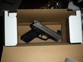 One of the guns found at the location