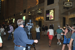 Media at Grand Central filming individuals who dropped off their unused/unwanted/expired prescription drugs