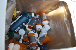 Pills that were collected in one box in Chelsea, New York