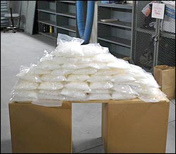 Approx. 75 lbs of methamphetamine seized on one operation during the investigation