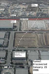 Aerial view of tunnel location.