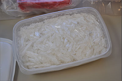 Seized large quantity of methamphetamine