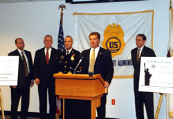 L to R : Deputy Chief Monardo, Superintendent Sheridan Commissioner Bealefeld, ASAC Kotowski and USA Rosenstein