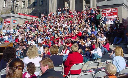 Red Ribbon Event on the Steps of the Idaho State Capitol Building