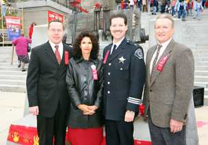 photo-Seattle SAC Rodney G. Benson, Myrna Camarena-Covarrubias,  Ada County Sheriff- Elect Gary Raney, Boise RAC Larry Hedberg