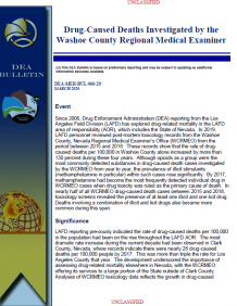 Drug-Caused Deaths Investigated by the Washoe County Regional Medical Examiner