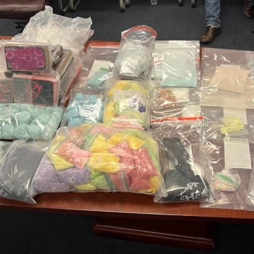 A photograph of the narcotics recovered from the Beaumont Building