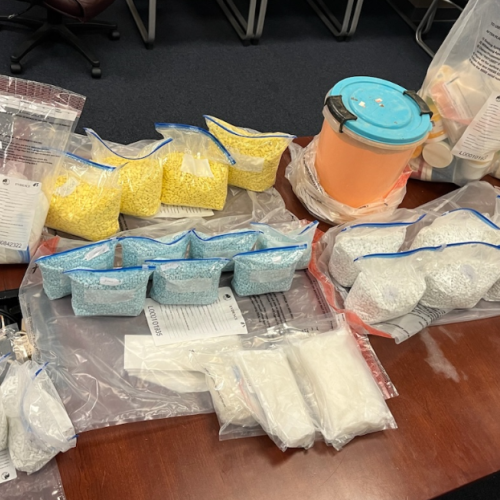 The suspected narcotics and pill presses.