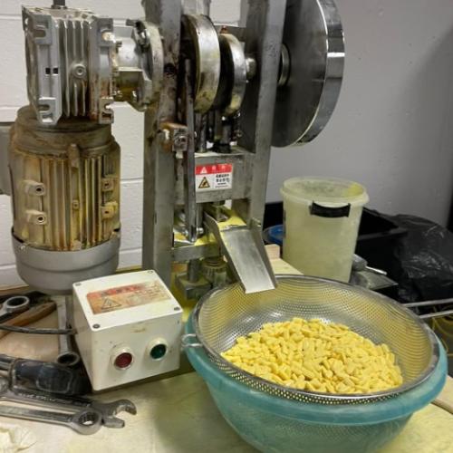 The suspected narcotics and pill presses