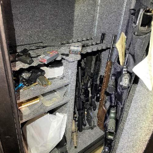 Safe with seized firearms