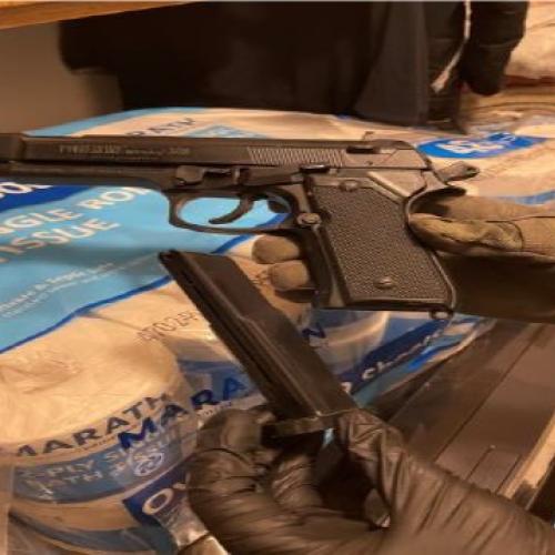 Firearm seized in Des Moines.