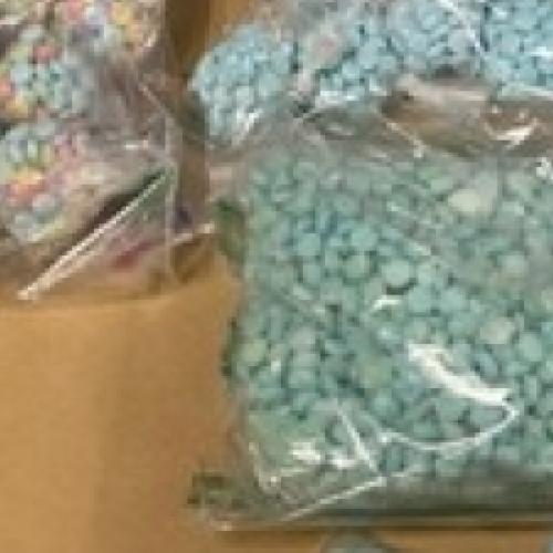 Seized fentanyl pills.
