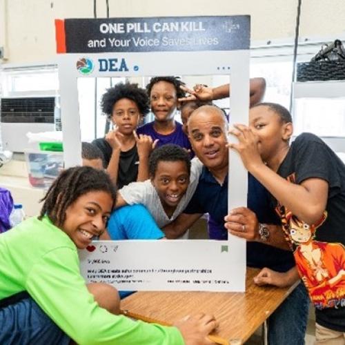 Selfie- Kids are eager to share the message that One Pill can Kill and conversations save lives