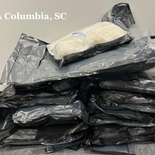 On July 1, DEA agents, Lexington County Sheriff’s deputies, and South Carolina State Transport Police officers conducted two coordinated traffic stops in Lexington and Richland counties. Inside a tractor trailer that was transporting products with a legitimate business purpose, law enforcement also found large packages of illegal narcotics. Investigators believe the seized narcotics were sourced in Mexico and transported across the southern border.
