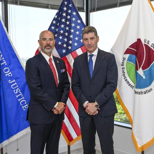 DEA Administrator Terrance Cole and Italian Director General of Public Security Prefect Vittorio Pisani