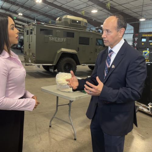 SAC Ruiz speaking with reporter