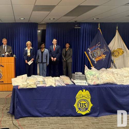 Press Conference-Three large-scale, yet unrelated fentanyl packaging operations were dismantled in the Bronx and Manhattan on Wednesday, April 8, 2026.
