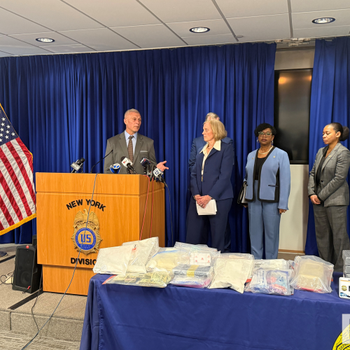 Press Conference-Three large-scale, yet unrelated fentanyl packaging operations were dismantled in the Bronx and Manhattan on Wednesday, April 8, 2026.