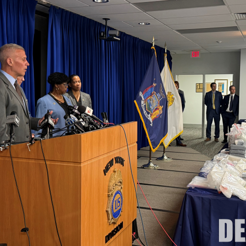 Press Conference-Three large-scale, yet unrelated fentanyl packaging operations were dismantled in the Bronx and Manhattan on Wednesday, April 8, 2026.