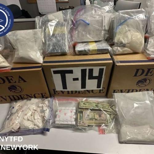 Drug Seizure-Three large-scale, yet unrelated fentanyl packaging operations were dismantled in the Bronx and Manhattan on Wednesday, April 8, 2026.