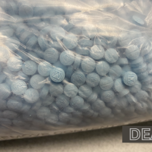 Blue fentanyl pills.
