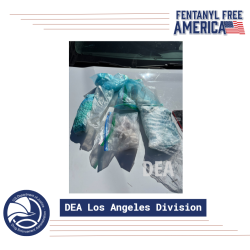 Fentanyl pills seized during DEA Los Angeles Field Division operations.